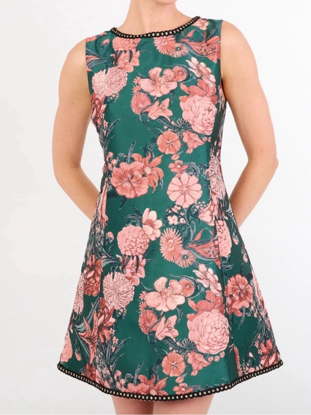 Abbey Glass Avery Dress Forest Mum Jacquard Plus Size 2XL